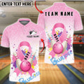 BlueJose Bowling Pink Ribbon Hope Colorful Breast Cancer Personalized Name, Team Name 3D Shirt