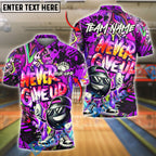 BlueJose Bowling And Pins Funny Never Give Up Graffiti Pattern Customized Name, Team Name 3D Shirt (4 Colors)