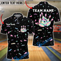 BlueJose Bowling Retro Galaxy Geometric Pattern Customized Name, Team Name 3D Shirt
