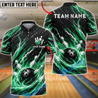 BlueJose Bowling Cosmic Storm Customized Name, Team Name 3D Shirt (4 Colors)