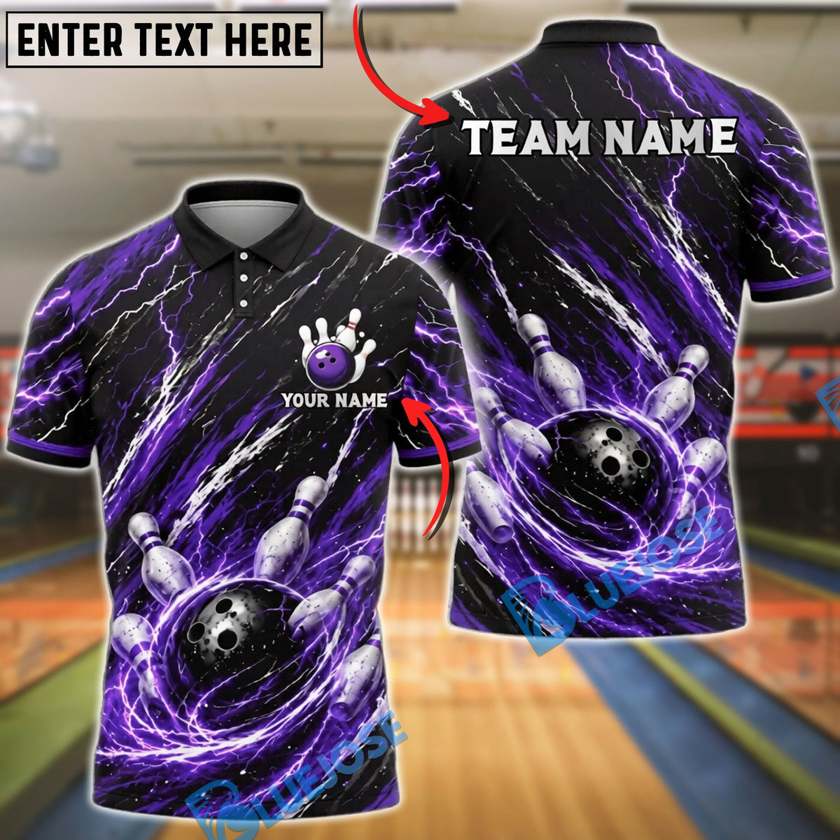 BlueJose Bowling Cosmic Storm Customized Name, Team Name 3D Shirt (4 Colors)