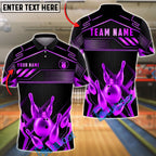 BlueJose Bowling And Pins Crown Gold Luxury Geometric Sport Style Customized Name, Team Name 3D Shirt (6 Colors)
