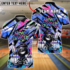 BlueJose Bowling And Pins Star Mark Never Give Up Retro Graffiti Style Customized Name, Team Name 3D Shirt (4 Colors)