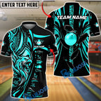 BlueJose Bowling And Pins Eagle Tribal Gold Black Customized Name, Team Name 3D Shirt (6 Colors)
