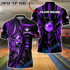 BlueJose Bowling And Pins Eagle Tribal Gold Black Customized Name, Team Name 3D Shirt (6 Colors)