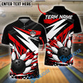 BlueJose Bowling And Pins Lightning Strike Design Customized Name 3D Shirt (4 Colors)