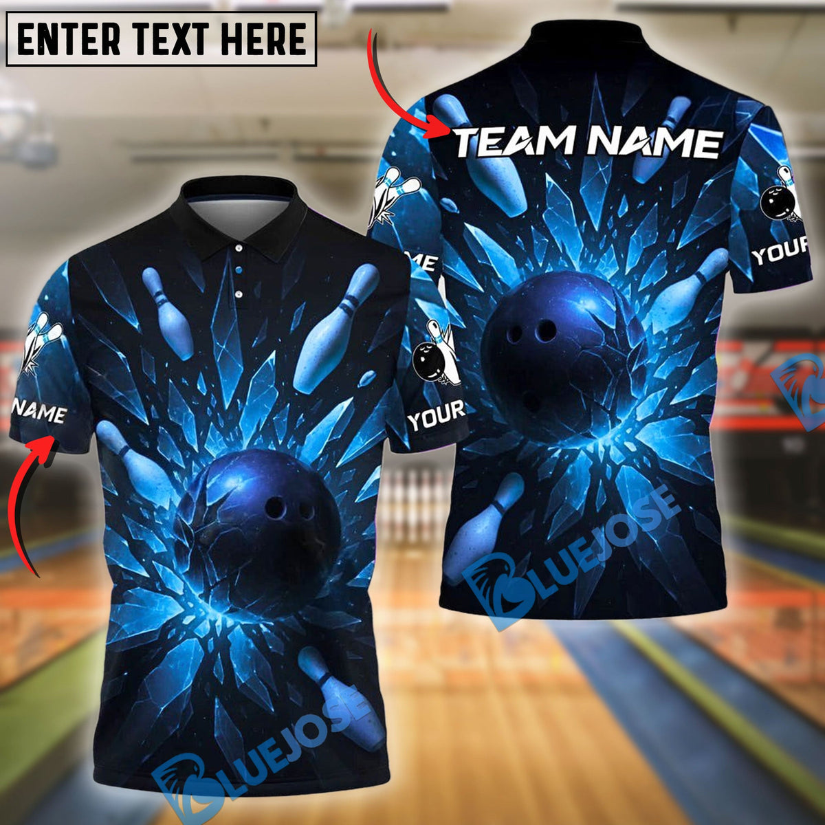 BlueJose Bowling And Pins Ice Breaker Customized Name 3D Shirt (4 Colors)