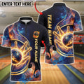 BlueJose Bowling Galaxy Cosmic Nebula Customized Name, Team Name 3D Shirt