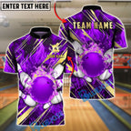 BlueJose Bowling & Pins Fire Mandala Pattern Customized Name, Team Name 3D Shirt (4 Colors)