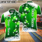 BlueJose Bowling And Pins Snowflake Christmas Customized Name, Team Name 3D Shirt (4 Colors)