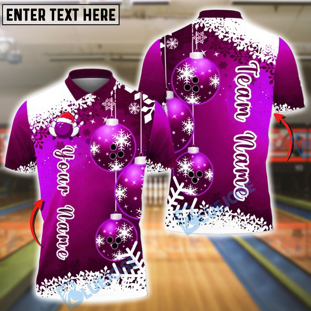 BlueJose Bowling And Pins Snowflake Christmas Customized Name, Team Name 3D Shirt (4 Colors)
