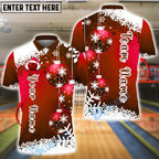 BlueJose Bowling And Pins Snowflake Christmas Customized Name, Team Name 3D Shirt (4 Colors)