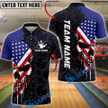 BlueJose Bowling And Pins USA Flags Skull Patriotic Style Customized Name, Team Name 3D Shirt