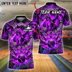 BlueJose Bowling And Pins Lava Dragon Fire Breath Explosion Strike Graphic Customized Name, Team Name 3D Shirt (4 Colors)