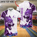 BlueJose Bowling And Pins Wolf Fierce Ice Animal Graphic Customized Name, Team Name 3D Shirt (4 Colors)