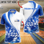 BlueJose Bowling And Pins Ribbon Awareness Swirl Design Customized Name, Team Name 3D Shirt (4 Colors)