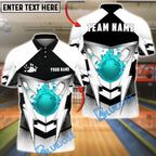 BlueJose Bowling & Pins Lightning Strike Fire Ball Graphic Customized Name, Team Name 3D Shirt (4 Colors)