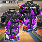 BlueJose Bowling Funny Black Cat Chaos Customized Name, Team Name 3D Shirt (4 Colors)