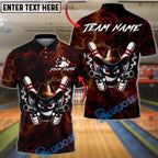 BlueJose Bowling & Pins Cowboy Gunslinger Customized Name, Team Name 3D Shirt (4 Colors)