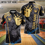 BlueJose Bowling And Pins Grunge Bowling Ball Team Style Customized Name, Team Name 3D Shirt (6 Colors)