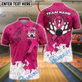 BlueJose Bowling  Breast Cancer Awareness Pink Ribbon Support Strike Customized Name, Team Name 3D Shirt