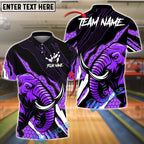 BlueJose Bowling Angry Elephant Claw Slash Pattern Customized Name, Team Name 3D Shirt (4 Colors)