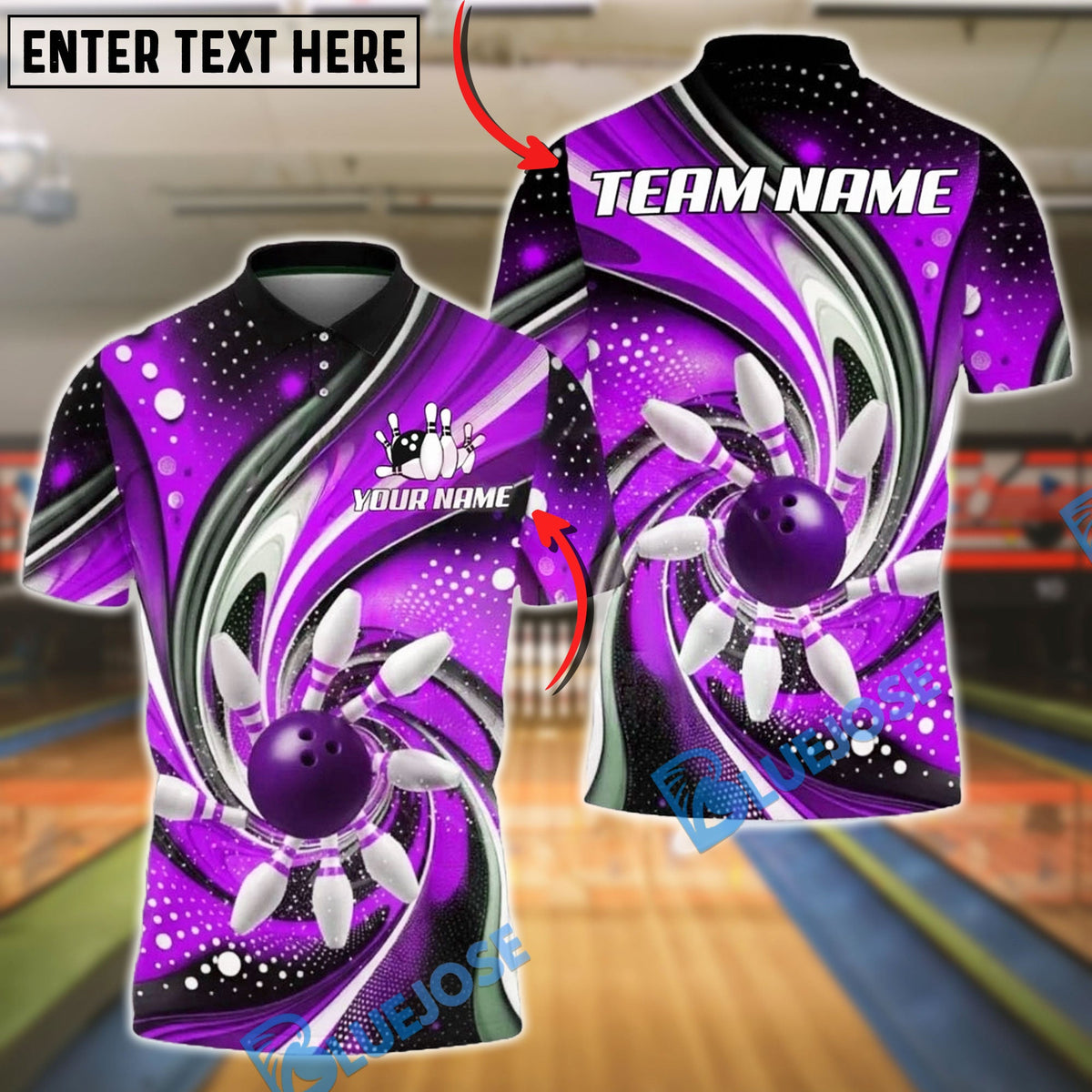 BlueJose Bowling And Pins Industrial Strike Explosion 3D Design Customized Name, Team Name 3D Shirt (4 Colors)