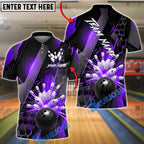 BlueJose Bowling And Pin Gold Metallic Luxury Pattern Customized Name, Team Name 3D Shirt (6 Colors)