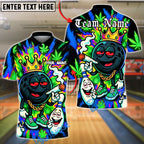 BlueJose Bowling And Pins 420 King Smoking Ball Customized Name, Team Name 3D Shirt (4 Colors)