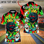 BlueJose Bowling And Pins 420 King Smoking Ball Customized Name, Team Name 3D Shirt (4 Colors)