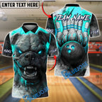 BlueJose Bowling And Pins Bulldog Rage Customized Name, Team Name 3D Shirt (4 Colors)