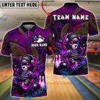 BlueJose Bowling And Pins Neon Cyber Bear Graffiti Style Customized Name, Team Name 3D Shirt (4 Colors)