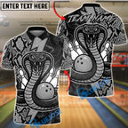 BlueJose Bowling Big Cobra Python Lightning Customized Name, Team Name 3D Shirt (4 Colors)