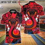 BlueJose Bowling Big Cobra Python Lightning Customized Name, Team Name 3D Shirt (4 Colors)