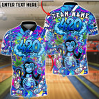 BlueJose Bowling 420 Monkey Graffiti Art Customized Name, Team Name 3D Shirt (4 Colors)