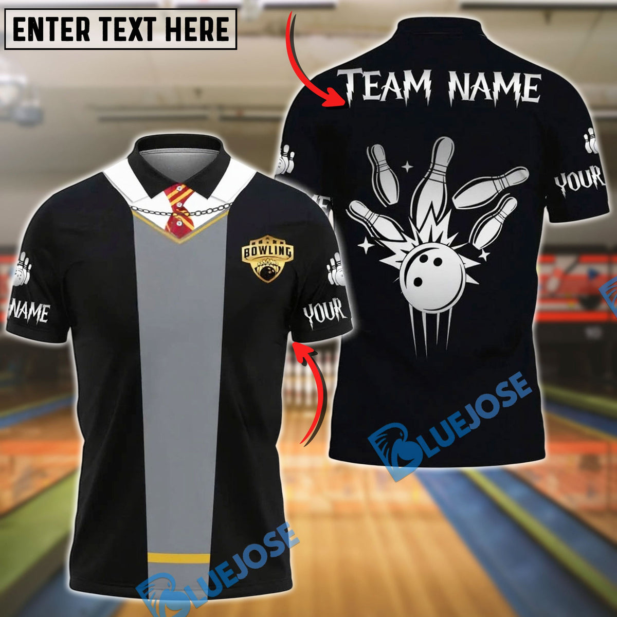 BlueJose Bowling And Pins HW Wizard Uniform Personalized Shirt