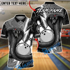 BlueJose Bowling Lightning Cobra Viper Customized Name, Team Name 3D Shirt (4 Colors)