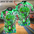 BlueJose Bowling 420 Bear High Customized Name, Team Name 3D Shirt (4 Colors)