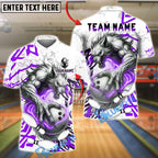 BlueJose Bowling And Pins Werewolf Lightning Customized Name, Team Name 3D Shirt (4 Colors)