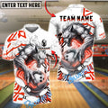 BlueJose Bowling And Pins Werewolf Lightning Customized Name, Team Name 3D Shirt (4 Colors)