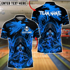 BlueJose Bowling & Pins Grim Reaper Fire Dark Fantasy Design Customized Name, Team Name 3D Shirt (4 Colors)