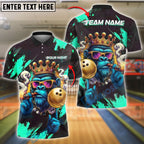 BlueJose Bowling And Pins King Gorilla Customized Name, Team Name 3D Shirt (4 Colors)