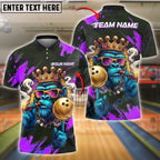 BlueJose Bowling And Pins King Gorilla Customized Name, Team Name 3D Shirt (4 Colors)