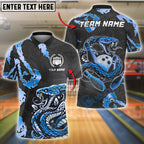 BlueJose Bowling And Pins Angry Snake Customized Name 3D Shirt (6 Colors)