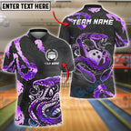 BlueJose Bowling And Pins Angry Snake Customized Name 3D Shirt (6 Colors)