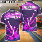 BlueJose Bowling And Pins Strike Explosion Customized Name, Team Name 3D Shirt (4 Colors)
