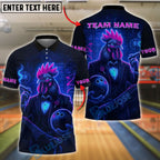BlueJose Bowling Neon Rooster Customized Name, Team Name 3D Shirt (4 Colors)