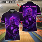 BlueJose Bowling Neon Rooster Customized Name, Team Name 3D Shirt (4 Colors)