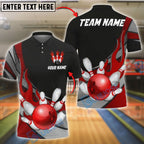 BlueJose Bowling Flaming Ball Customized Name, Team Name 3D Shirt (4 Colors)