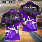 BlueJose Bowling Grid Splash Fire Customized Name, Team Name 3D Shirt (4 Colors)